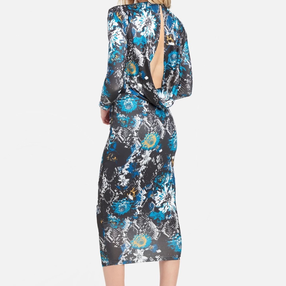 Bebe Boa Bloom midi dress